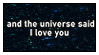 the universe said i love you